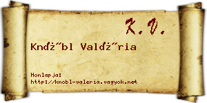 Knöbl Valéria névjegykártya